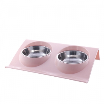 Stainless steel pet double bowl